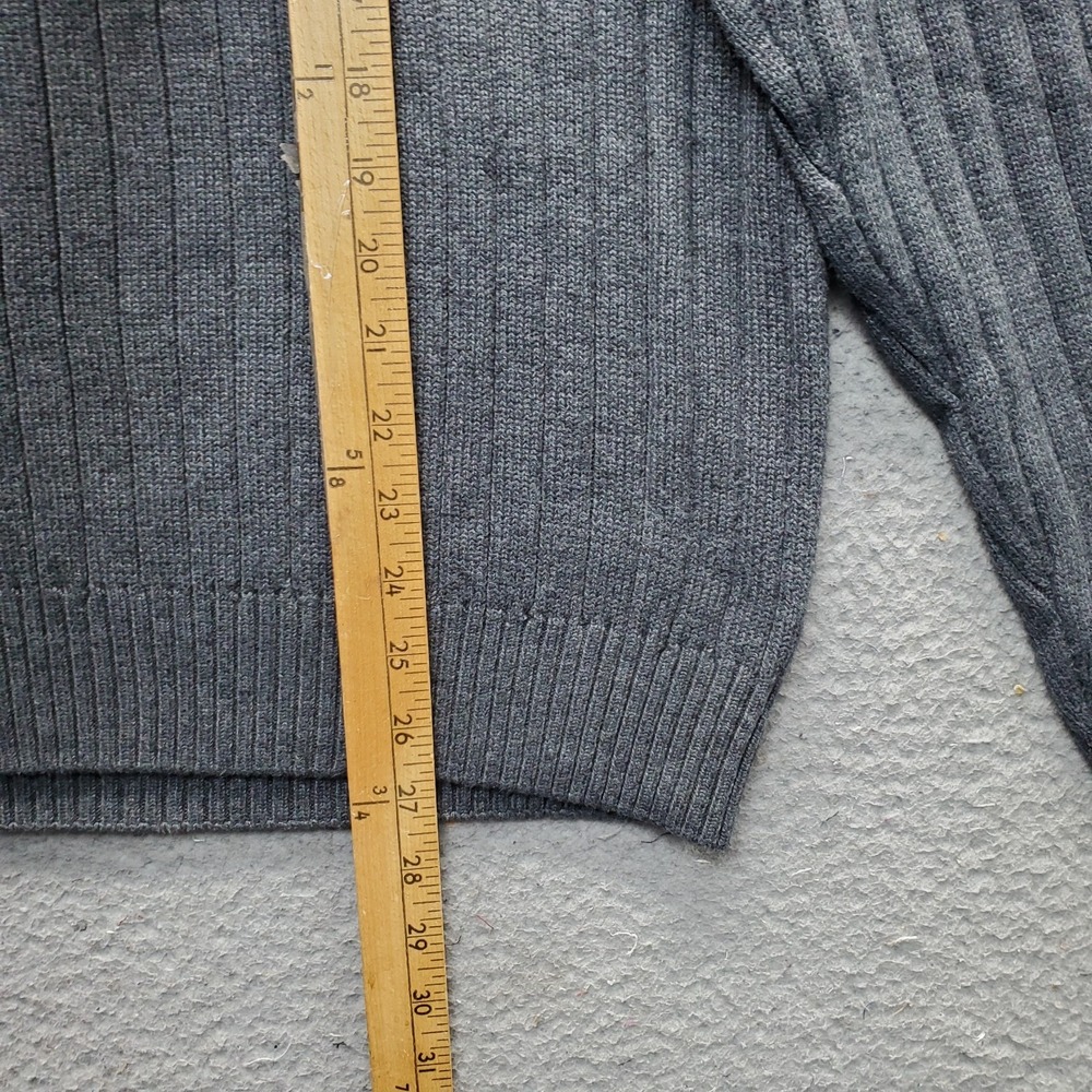 Michael Brandon Sweater Mens XL Gray Chunky Knit Classic Fit Mock Neck 1/4 Zip - Picture 3 of 7